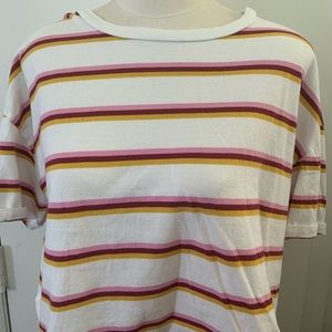 Target Wild Fable Brand Striped Cropped Tee